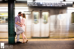 NYC subway engagement session